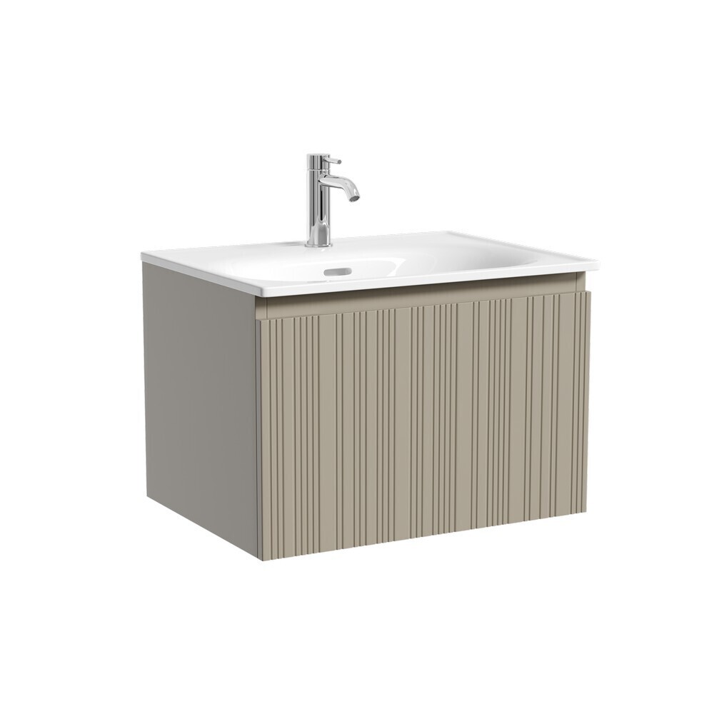 Тумба под раковину Sancos Code 60 см подвесная серая платина (CD60GP)