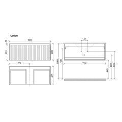 Тумба под раковину Sancos Code 100 см подвесная белая (CD100W) - фото 2