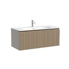 Тумба под раковину Sancos Code 100 см подвесная серо-бежевая (CD100GB) - фото 1