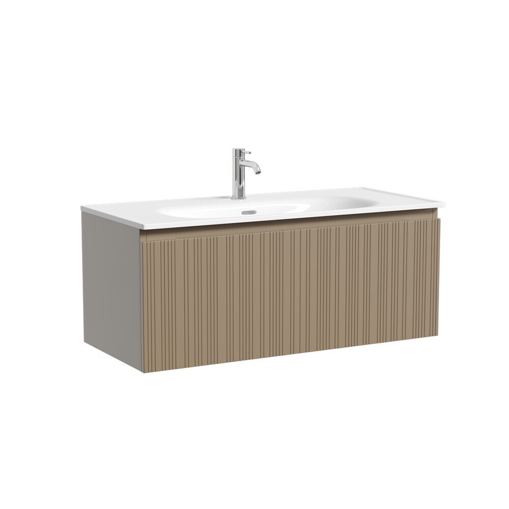 

Тумба под раковину Sancos Code 100 см подвесная серо-бежевая (CD100GB), Серый