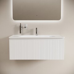 Тумба под раковину Sancos Code 100 см подвесная белая (CD100W) - фото 6