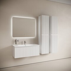 Тумба под раковину Sancos Code 100 см подвесная белая (CD100W) - фото 4