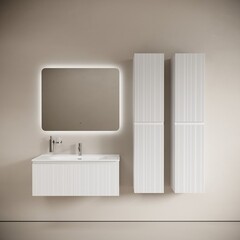 Тумба под раковину Sancos Code 100 см подвесная белая (CD100W) - фото 3