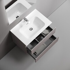 Тумба под раковину Sancos Snob T 70 см подвесная doha soft (SNT70SM) - фото 4