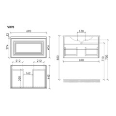 Тумба под раковину Sancos Very 70 см подвесная beige soft (VR70CE) - фото 2