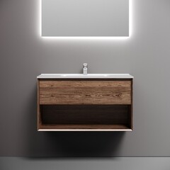 Тумба под раковину Sancos Marmi 1.0 90 см подвесная дуб чарльстон (MR1.090ECH) - фото 6