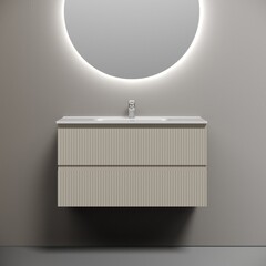 Тумба под раковину Sancos Snob R 90 см подвесная beige soft (SNR90CE) - фото 4