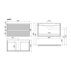 Тумба под раковину Sancos Snob R 90 см подвесная beige soft (SNR90CE) - фото 2