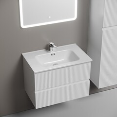 Тумба под раковину Sancos Snob R 70 см подвесная bianco (SNR70W) - фото 3