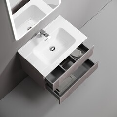 Тумба под раковину Sancos Snob R 70 см подвесная doha soft (SNR70SM) - фото 4