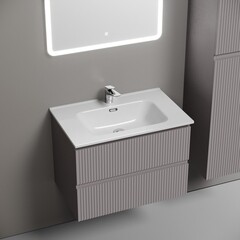 Тумба под раковину Sancos Snob R 70 см подвесная doha soft (SNR70SM) - фото 3