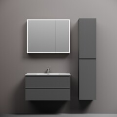 Тумба под раковину Sancos Folk 90 см подвесная grey soft (FL90GS) - фото 6