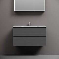 Тумба под раковину Sancos Folk 90 см подвесная grey soft (FL90GS) - фото 5