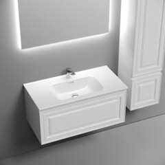 Тумба под раковину Sancos Very 90 см подвесная bianco (VR90W) - фото 5