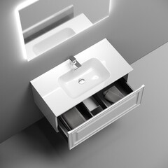 Тумба под раковину Sancos Very 90 см подвесная bianco (VR90W) - фото 2