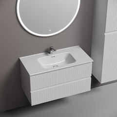 Тумба под раковину Sancos Snob T 90 см подвесная bianco (SNT90W) - фото 5