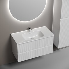 Тумба под раковину Sancos Snob R 90 см подвесная bianco (SNR90W) - фото 4