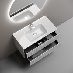 Тумба под раковину Sancos Snob R 90 см подвесная bianco (SNR90W) - фото 2