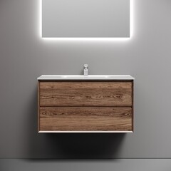 Тумба под раковину Sancos Marmi 2.0 90 см подвесная дуб чарльстон (MR2.090ECH) - фото 5