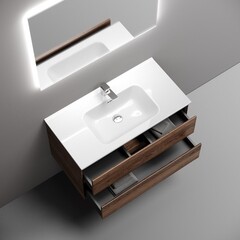 Тумба под раковину Sancos Marmi 2.0 90 см подвесная дуб чарльстон (MR2.090ECH) - фото 3