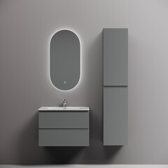 Тумба под раковину Sancos Folk 70 см подвесная ergraut soft (FL70ES) - фото 5