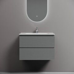 Тумба под раковину Sancos Folk 70 см подвесная ergraut soft (FL70ES) - фото 4