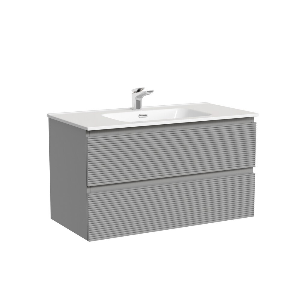 

Тумба под раковину Sancos Folk 90 см подвесная ergraut soft (FL90ES), Серый