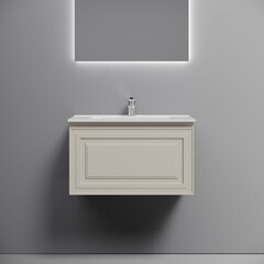 Тумба под раковину Sancos Very 70 см подвесная beige soft (VR70CE) - фото 6