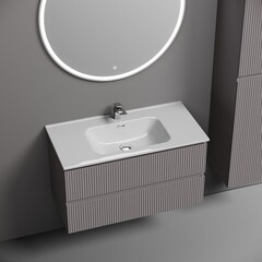 Тумба под раковину Sancos Snob T 90 см подвесная doha soft (SNT90SM) - фото 3