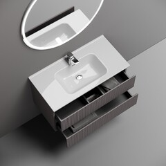 Тумба под раковину Sancos Snob T 90 см подвесная doha soft (SNT90SM) - фото 2