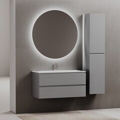 Тумба под раковину Sancos Folk 100 см подвесная ergraut soft (FL100ES) - фото 4