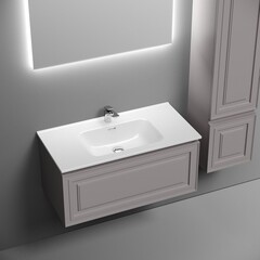 Тумба под раковину Sancos Very 90 см подвесная doha soft (VR90SM) - фото 3