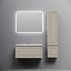 Тумба под раковину Sancos Very 90 см подвесная beige soft (VR90CE) - фото 4