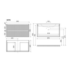 Тумба под раковину Sancos Snob T 90 см подвесная beige soft (SNT90CE) - фото 3
