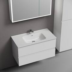 Тумба под раковину Sancos Folk 90 см подвесная bianco (FL90W) - фото 4