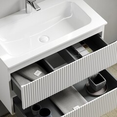 Тумба под раковину Sancos Snob R 80 см подвесная bianco (SNR80W) - фото 6