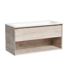 Тумба под раковину Sancos Marmi 1.0 100 см подвесная дуб галифакс натуральный (MR1.0100EG) - фото 1