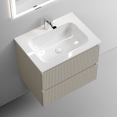 Тумба под раковину Sancos Snob T 60 см подвесная beige soft (SNT60CE) - фото 6