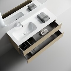 Тумба под раковину Sancos Folk 120 см подвесная левая капучино (FL120LCP) - фото 2