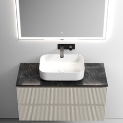 Тумба под раковину Sancos Snob T 100 см подвесная beige soft (SNT100CE) - фото 3