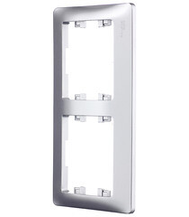 Рамка Systeme Electric Glossa двухместная алюминий (GSL000302) - фото 3