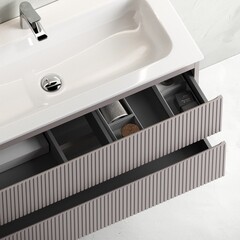 Тумба под раковину Sancos Snob T 100 см подвесная правая doha soft (SNT100RSM) - фото 7