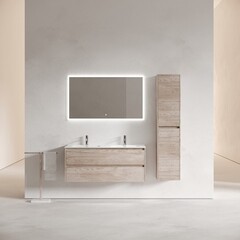 Тумба под раковину Sancos Libra 120 см подвесная дуб галифакс натуральный (LB120-2EG) - фото 8