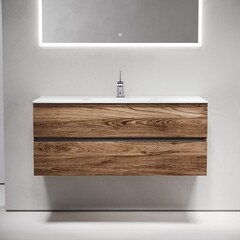 Тумба под раковину Sancos Urban 120 см подвесная дуб чарльстон (UR120-1ECH) - фото 6