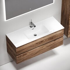 Тумба под раковину Sancos Urban 120 см подвесная дуб чарльстон (UR120-1ECH) - фото 4