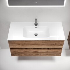 Тумба под раковину Sancos Urban 100 см подвесная дуб чарльстон (UR100ECH) - фото 5