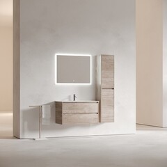 Тумба под раковину Sancos Libra 90 см подвесная дуб галифакс натуральный (LB90EG) - фото 6