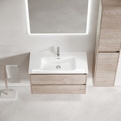 Тумба под раковину Sancos Libra 90 см подвесная дуб галифакс натуральный (LB90EG) - фото 3