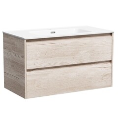 Тумба под раковину Sancos Libra 90 см подвесная дуб галифакс натуральный (LB90EG) - фото 1