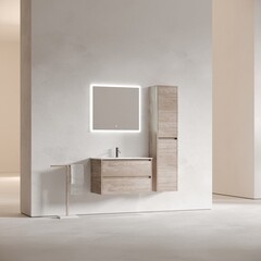 Тумба под раковину Sancos Libra 80 см подвесная дуб галифакс натуральный (LB80EG) - фото 6